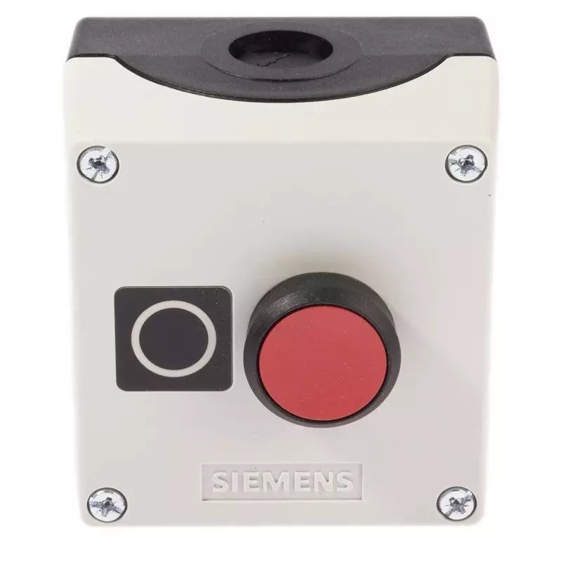 Siemens Enclosed Push Button - SPST, Plastic, Red, O, IP66, IP67, IP69, 3SU1801-0AC00-2AB1