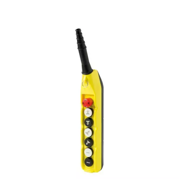 GIOVENZANA Push Button Pendent Station 7 Button 495 mm Black & Yellow Plastic for Industrial Use, PL07D4/E