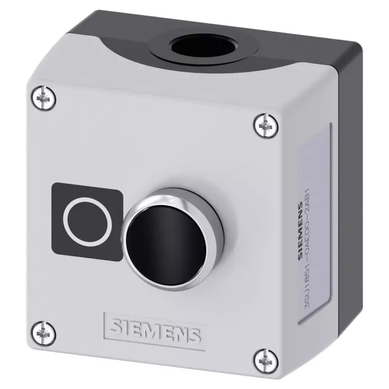Siemens Control Station Switch, Metal, Black, O, IP66, IP67, IP69, 3SU1851-0AE00-2AB1