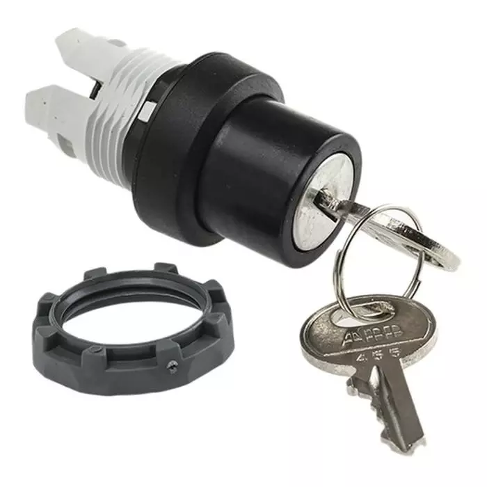 ABB Modular 3-position Key Switch Head, Spring Return to Centre, 22mm Cutout, 1SFA611285R1001M3SSK3-101