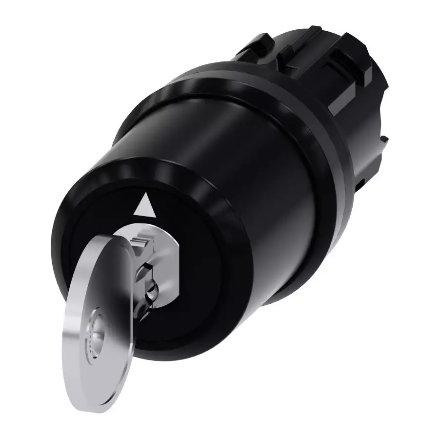 Siemens SIRIUS ACT 3SU10 3-Position Key Switch Head, Latching, 22mm Cutout, 3SU1000-5PL31-0AA0