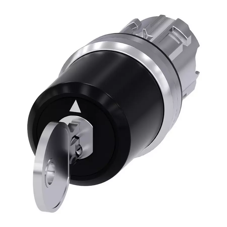 Siemens SIRIUS ACT 3SU10 3-Position Key Switch Head, Latching, 22mm Cutout, 3SU1050-5BL01-0AA0