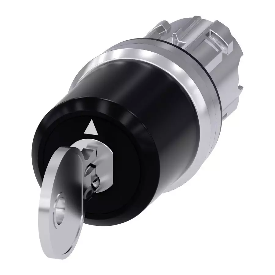 Siemens SIRIUS ACT 3SU10 3-Position Key Switch Head, Latching, 22mm Cutout, 3SU1050-5JL01-0AA0
