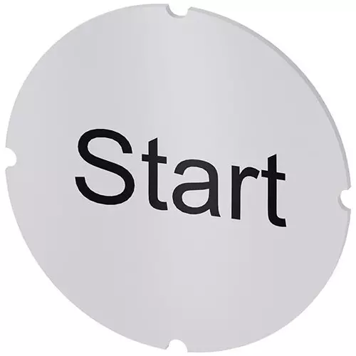 Siemens Insert Label, Start for Pushbutton Switches, 3SU19000AB710DT0