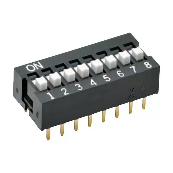 OMRON ELECTRONIC COMPONENTS DIP SWITCH, 5POS, SPST, RAISED, A6E-5104-N