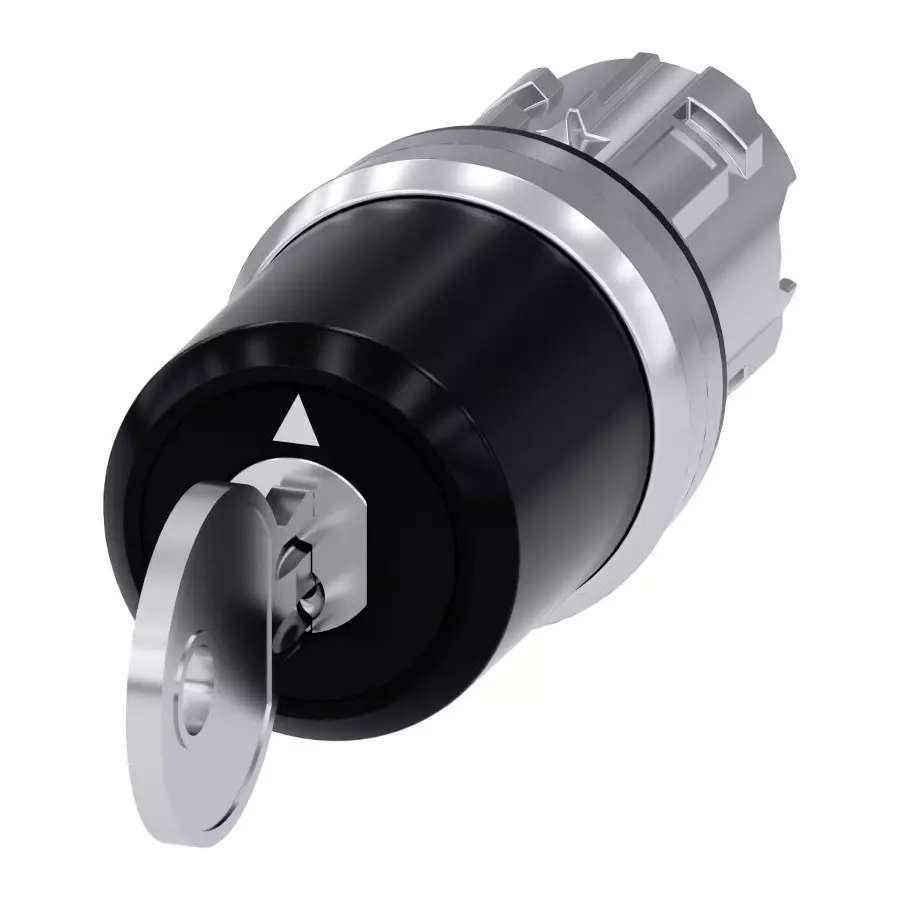 Siemens SIRIUS ACT 3SU10 3-Position Key Switch Head, Momentary, 22mm Cutout, 3SU1050-5BP61-0AA0
