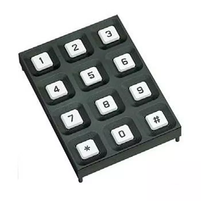 GRAYHILL Switch Cap Black, White for Keypads, 84BB-0010-A