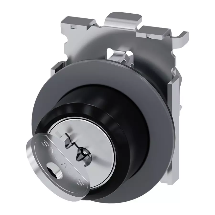Siemens SIRIUS ACT 3SU10 2-Position Key Switch Head, Latching, 30mm Cutout, 3SU1060-4LF11-0AA0