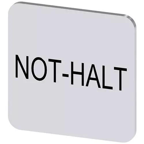 Siemens Labeling Plate, Not-Halt for 3SU1 Series, 3SU19000AF810AT0