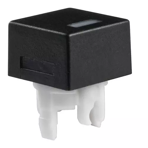 NKK SWITCHES Button Cap Black, White for Pushbutton Switches, Miniature, AT4052AB