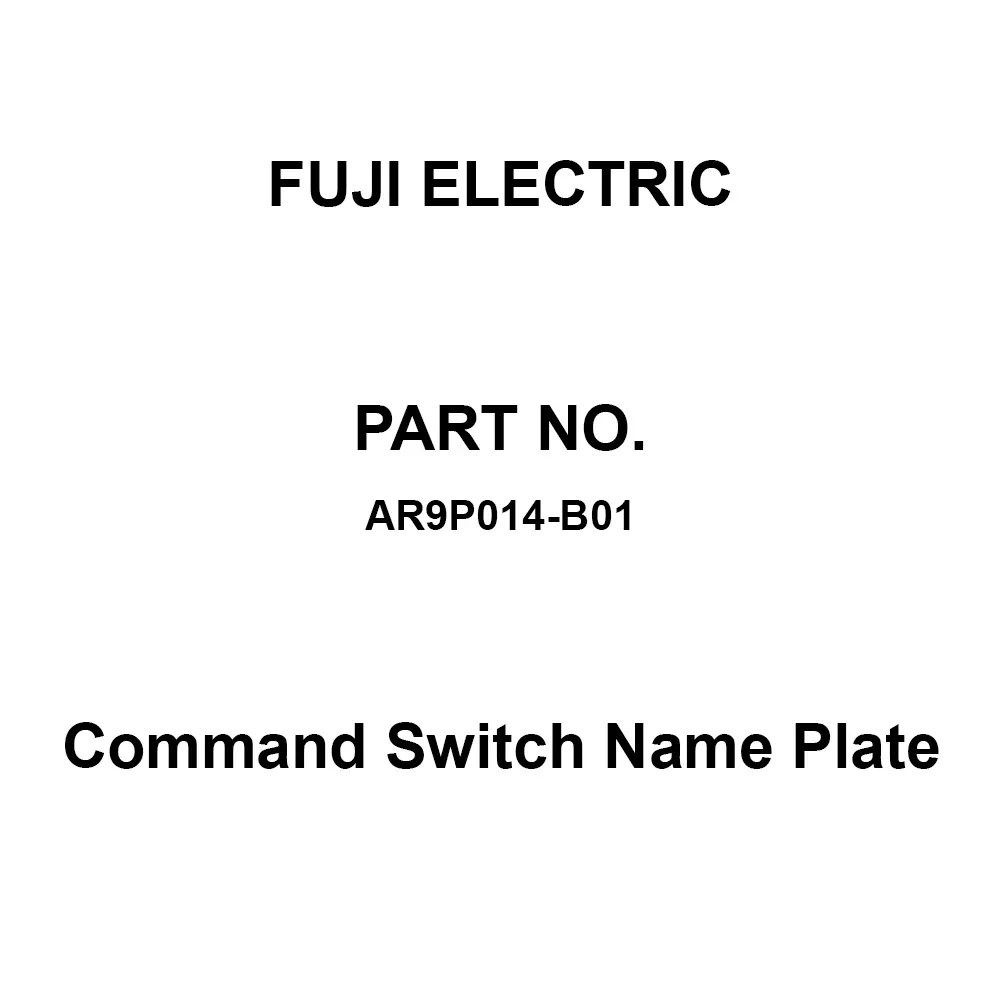 Fuji Electric Command Switch Name Plate Black Color, AR9P014-B01