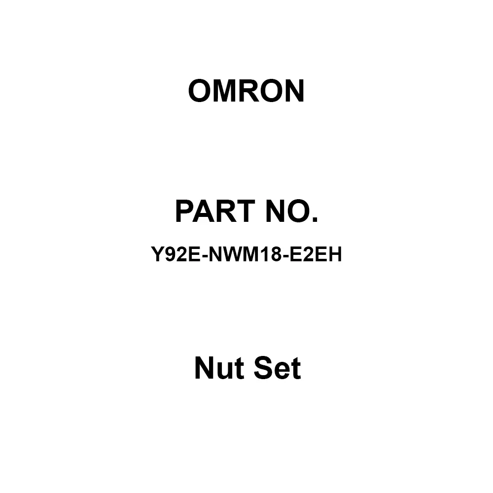 Omron Nut Set Φ18 mm Suitable Dia, Y92E-NWM18-E2EH