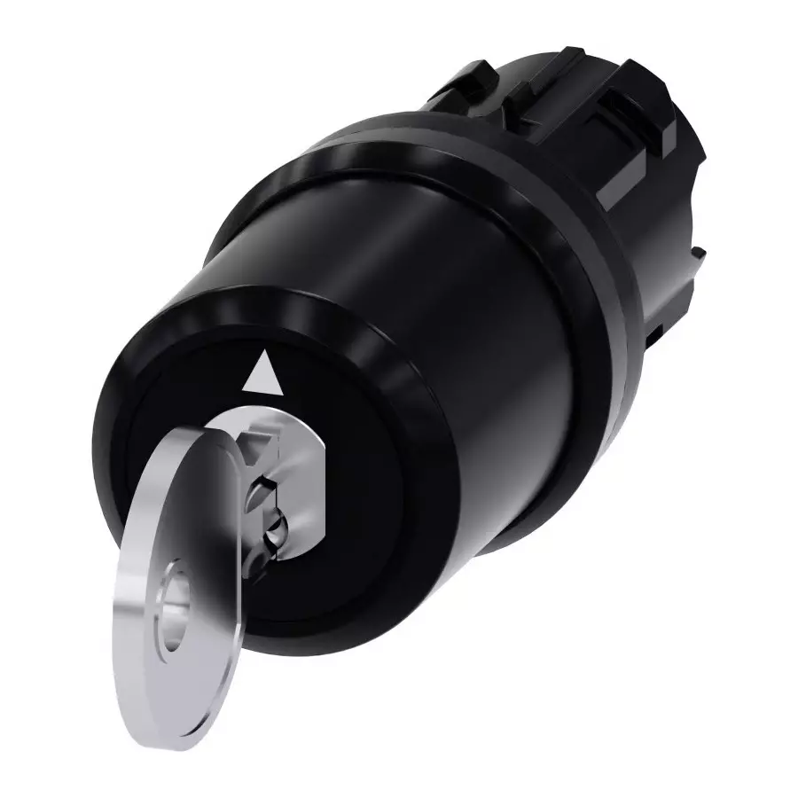Siemens SIRIUS ACT 3SU10 3-Position Key Switch Head, Latching, 22mm Cutout, 3SU1000-5BL31-0AA0
