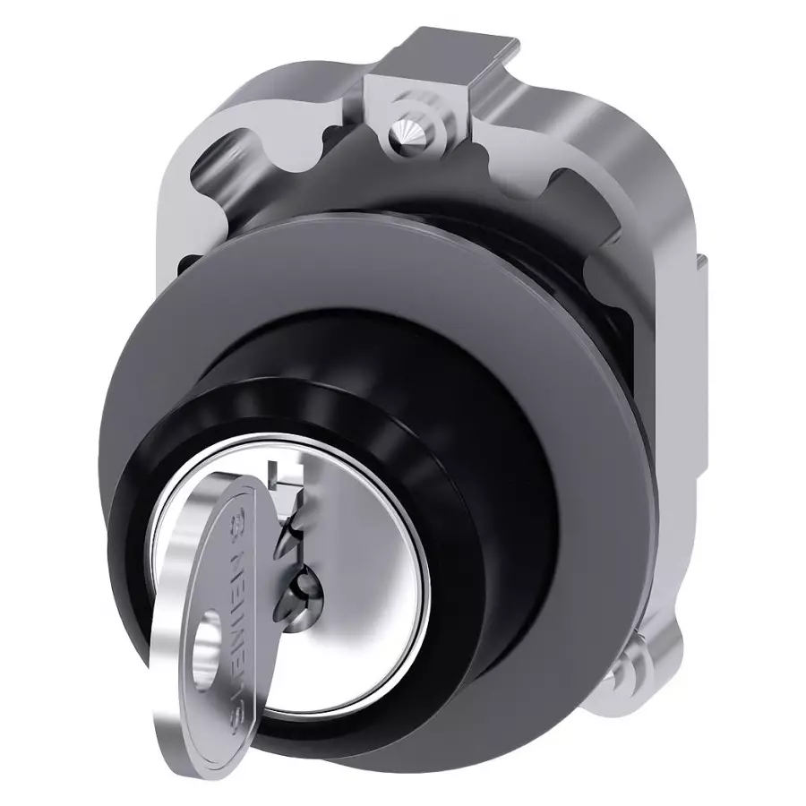 Siemens SIRIUS ACT 3SU10 3-Position Key Switch Head, Momentary, 30mm Cutout, 3SU1060-4LM01-0AA0