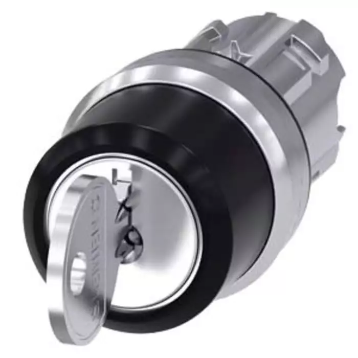 Siemens SIRIUS ACT 3SU10 3-Position Key Switch Head, Left Latching Right Momentary, 22mm Cutout, 3SU1050-4BN51-0AA0