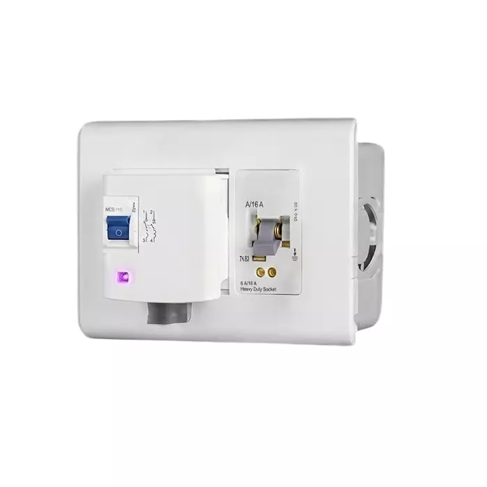 Havells 3 Module Combined Box With Single Pole MCB and 6 A/16 A Heavy Duty Socket, ACVCKSW031