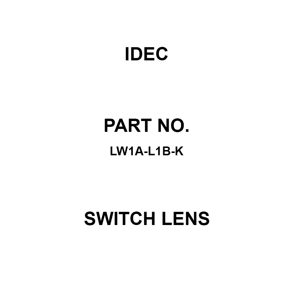 IDEC Switch Lens Light Duty for Pushbutton Switches, LW1A-L1B-K
