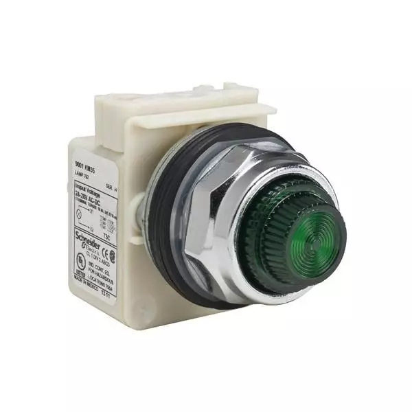 Schneider Electric Indicators Pilot Light Panel Mount for Pushbutton Switches, 9001KP35G31