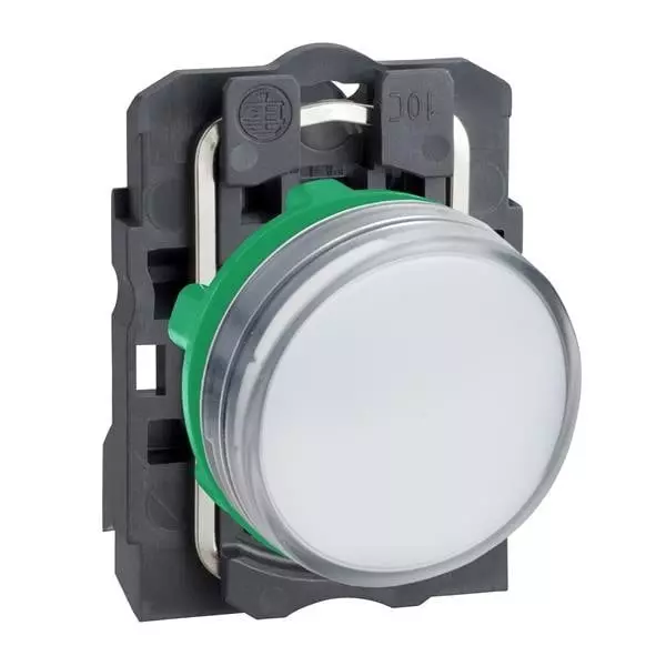 Schneider Electric Indicators Pilot Light Panel Mount White for XB5 Series, XB5AVG1