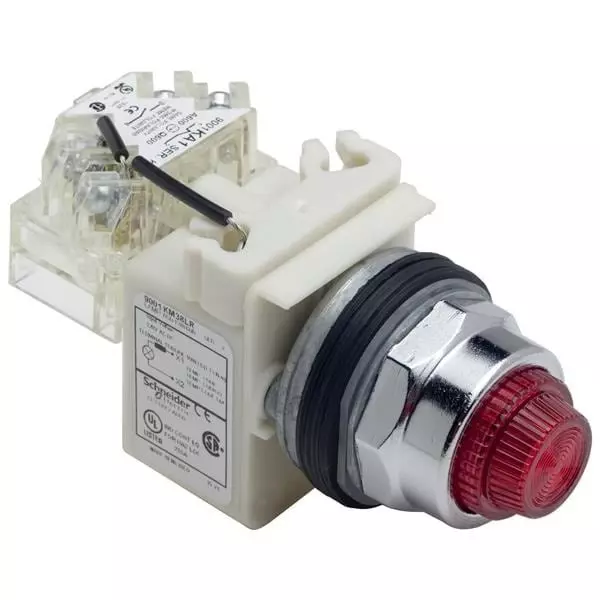 Schneider Electric Indicators Pilot Light Panel Mount for Pushbutton Switches, 9001KT38LRR31