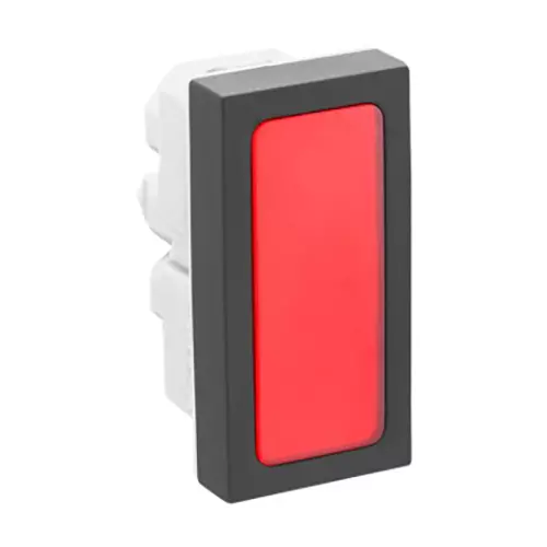 Legrand Flat Indicator Red Allzy 1 Module Matt Black, 6812 38 (Pack of 20 Pcs)
