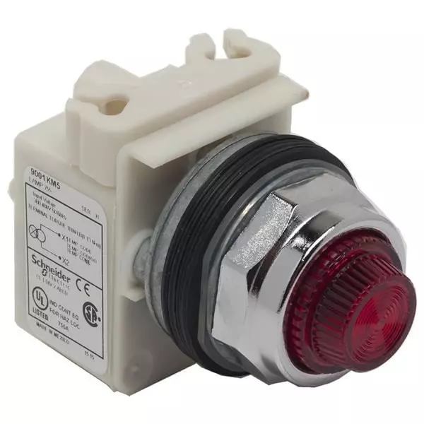 Schneider Electric Indicators Pilot Light Panel Mount for Pushbutton Switches, 9001KP5R31