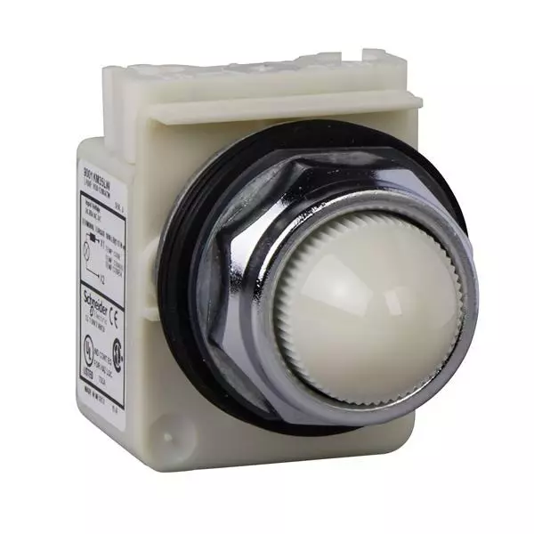Schneider Electric Indicators Pilot Light Panel Mount for Pushbutton Switches, 9001KP38LWW9