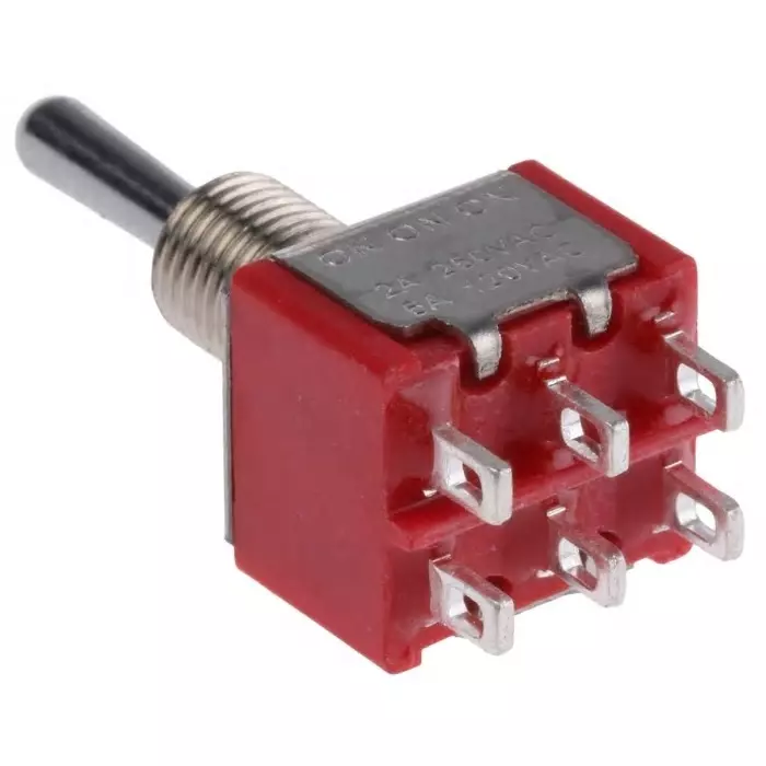 RS PRO Toggle Switch Panel Mount On-On-On DPDT Solder Terminal, 7347053P