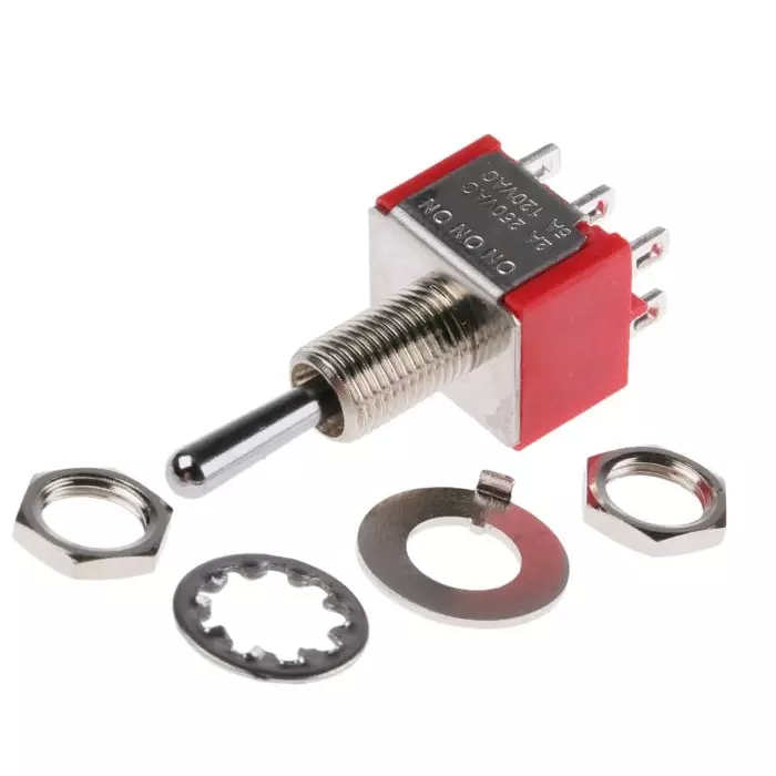 RS PRO Toggle Switch Panel Mount On-On-On DPDT Solder Terminal, 7347053P
