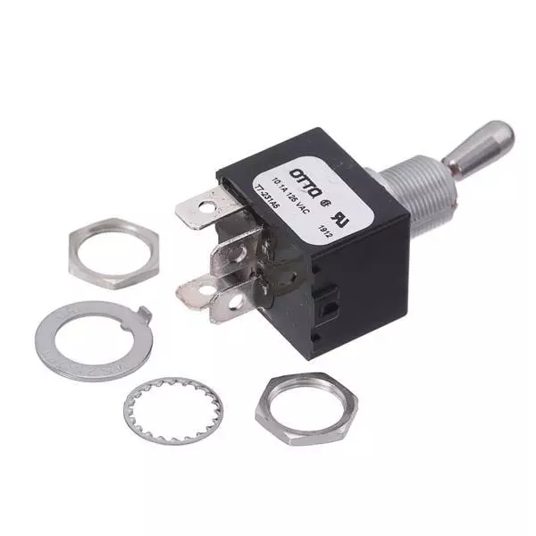 Otto Toggle Switch Non-Illuminated Solder Terminal Termination 7 & 10 & 16 Amp Bat Actuator 28 V DC, T7-231A5