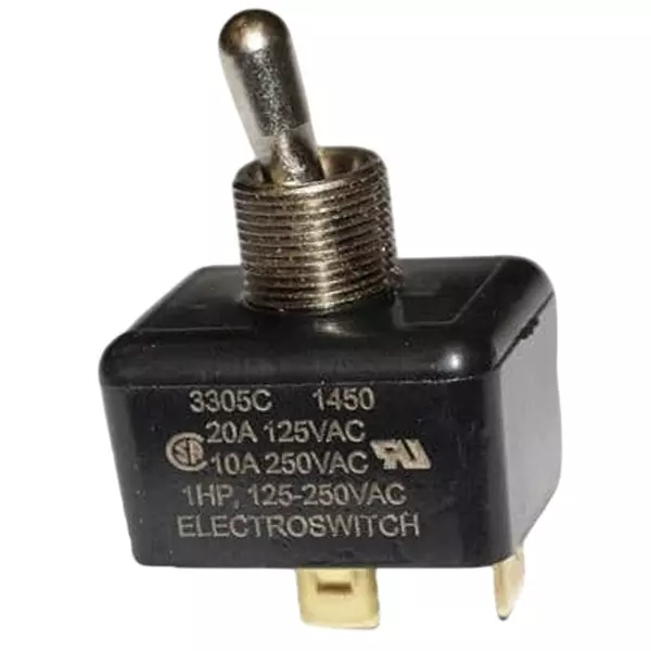ELECTROSWITCH Toggle Switch Non-Illuminated Quick Connect Termination 20 Amp Bat Actuator, 3305C