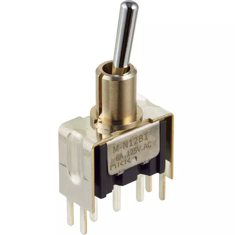 NKK SWITCHES Toggle Switch 1 Pole Basic Lever Mechanism, M-N13B4S