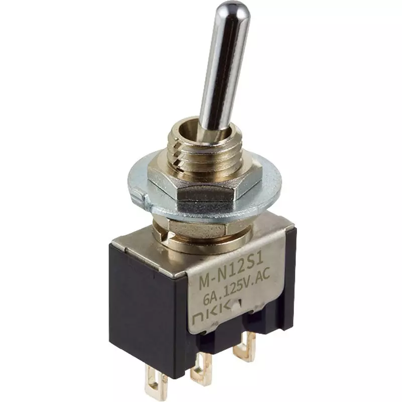 NKK SWITCHES Toggle Switch 1 Pole Basic Lever Mechanism, M-N18S1S