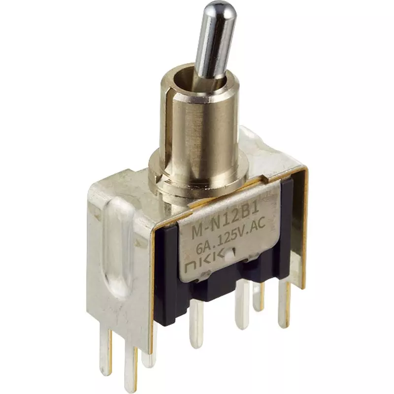 NKK SWITCHES Toggle Switch 2 Pole Short Lever Mechanism, M-N21B1LS