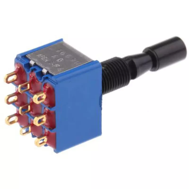 APEM Toggle Switch 3 Pole Double Throw (3Pdt) 10 mΩ Contact Resistance, 5659ADBGK3V