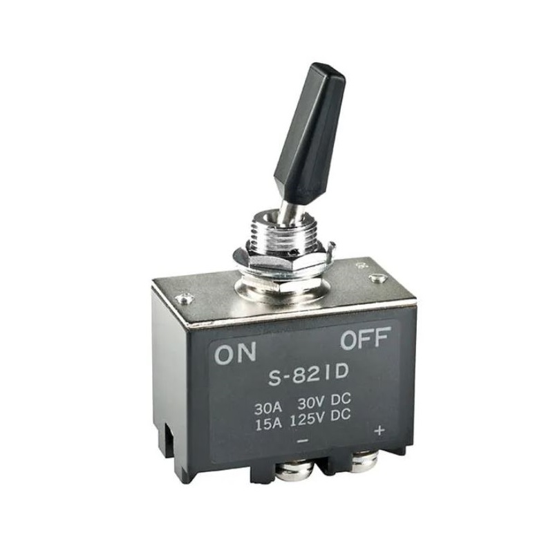 NKK Switches Toggle Switches Panel Mount DPST Contact Form 30 A 30 VDC, S821D