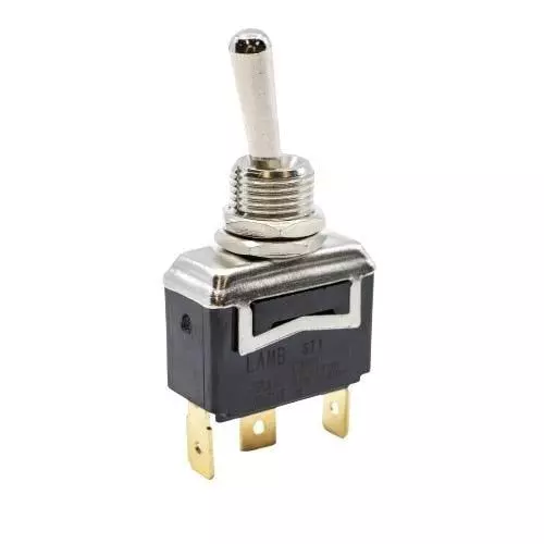 E-SWITCH Toggle Switch Non-Illuminated Quick Connect Termination 20 Amp Standard Actuator, ST143D00