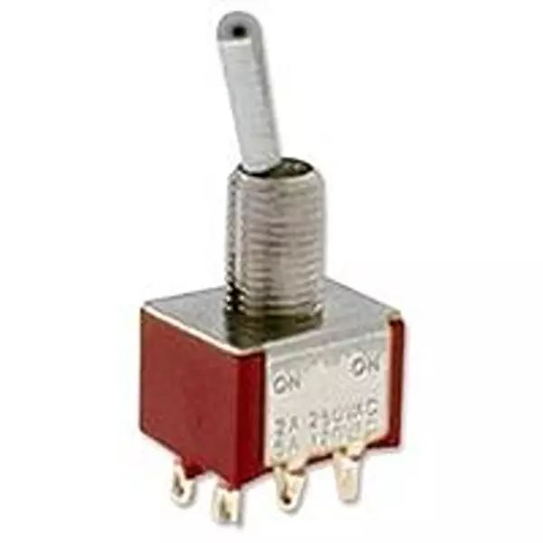 E-SWITCH TOGGLE SWITCH, DPDT, 5A, 120VAC, 28VDC, 100DP1T1B1M1QEH.