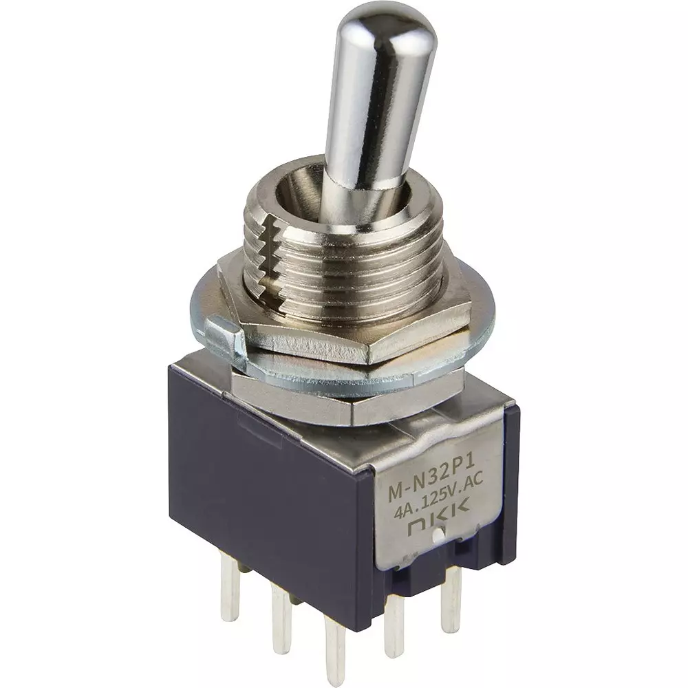 NKK SWITCHES Toggle Switch 3 Pole Large Bushing Mechanism, M-N32P4LB
