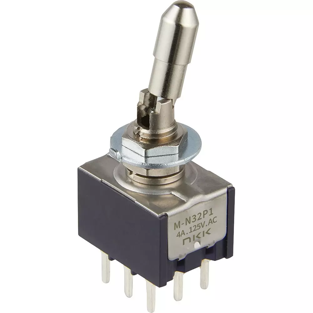 NKK SWITCHES Toggle Switch 4 Pole Lock Lever Mechanism, M-N43P1L