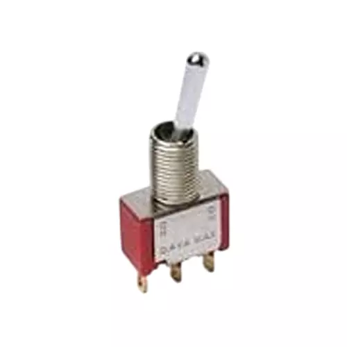C&K COMPONENTS Toggle Switch Non-Illuminated Solder Pin Termination 2 & 5 Amp Bat Actuator 28 V DC, 7101SYV31GE