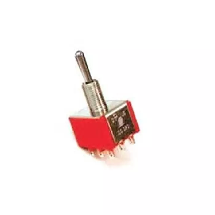 E-SWITCH Toggle Switch Non-Illuminated PC Pin Termination 5 Amp Standard Actuator 28 V DC, 100SP4T1B4M2QE
