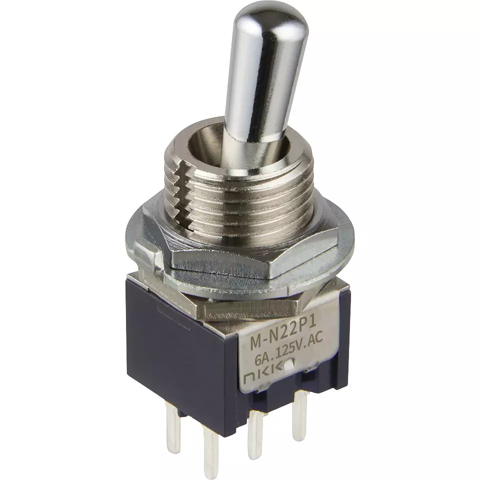 NKK SWITCHES Toggle Switch 2 Pole Large Bushing Mechanism, M-N23P4LB