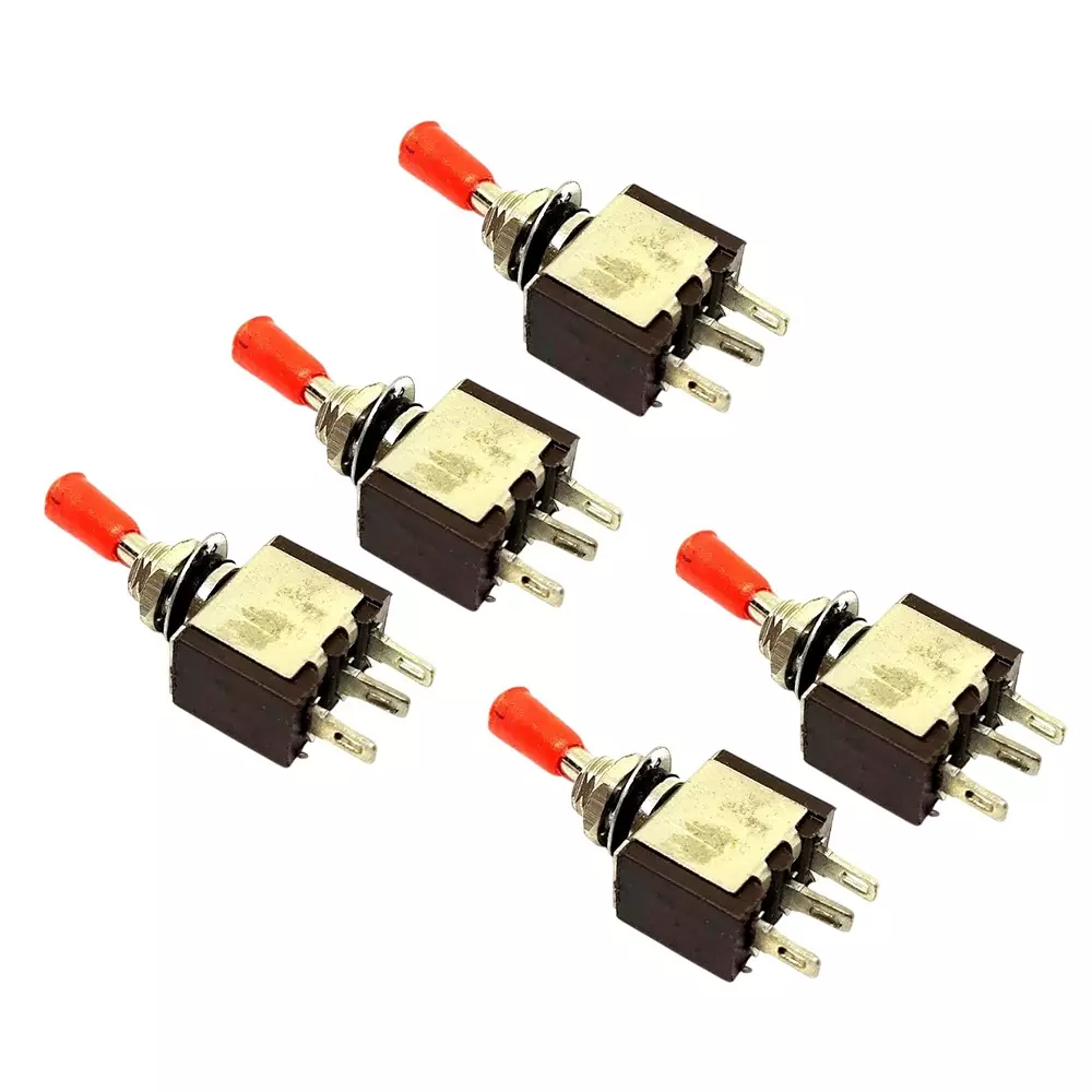 Invento 2-Way Toggle Switch SPDT Contact 3 Terminals 250 V Voltage, ISC 1518-1 (Pack of 5 Pcs)