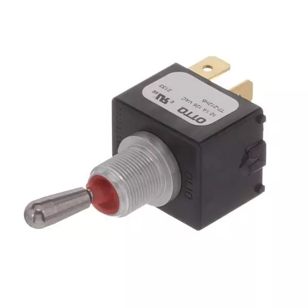 Otto Toggle Switch Non-Illuminated Quick Connect Termination 7 & 10 & 16 Amp Bat Actuator 28 V DC, T7-212H5