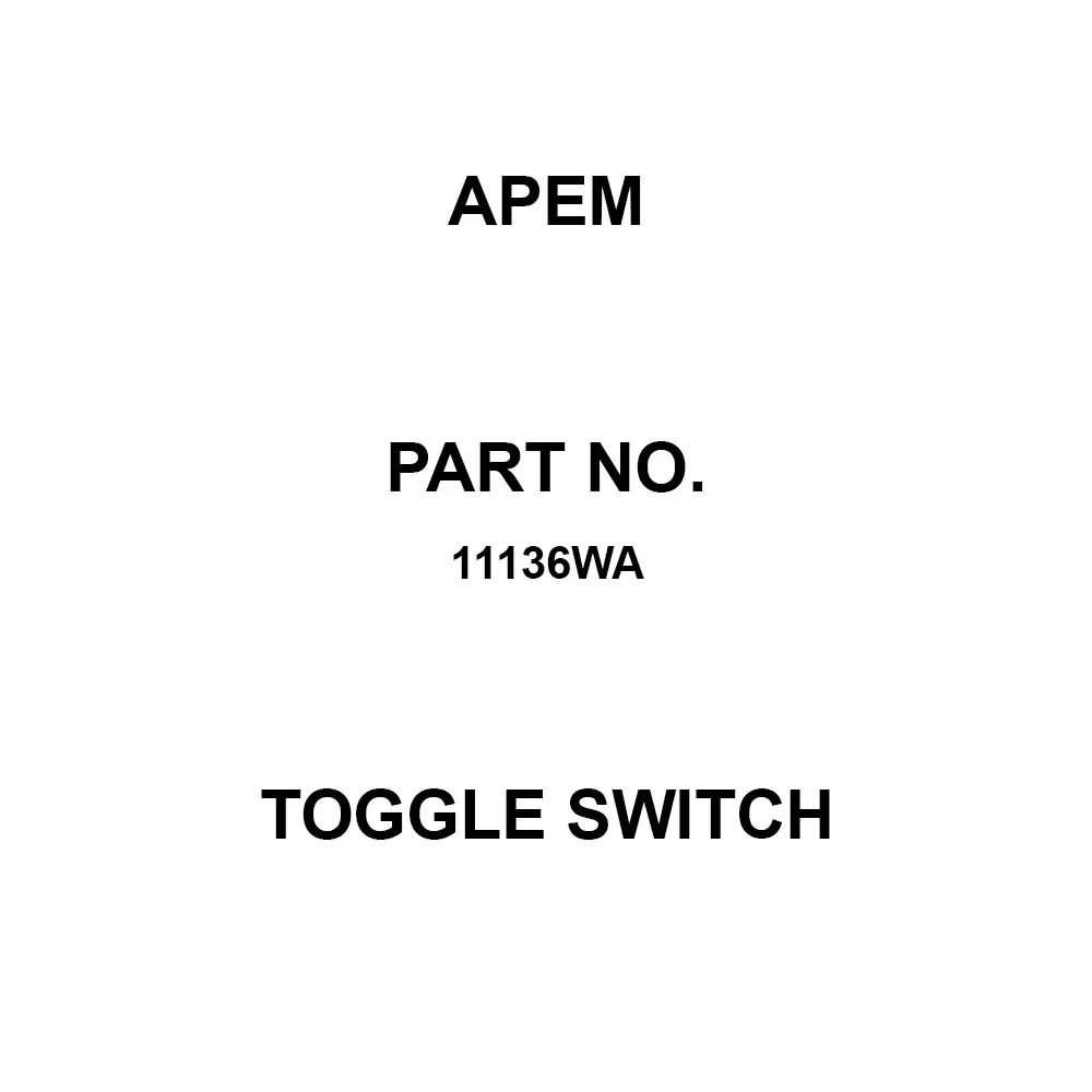 APEM Toggle Switch Panel Mount SP3T Solder Lug Terminal, 11136WA