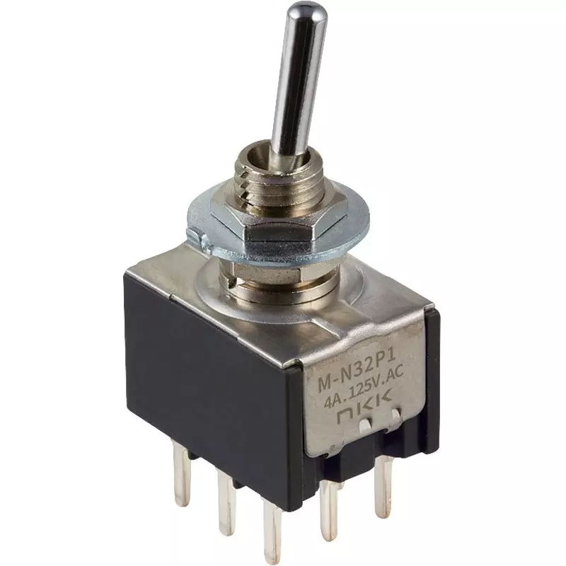 NKK SWITCHES Toggle Switch 3 Pole Basic Lever Mechanism, M-N32P1S