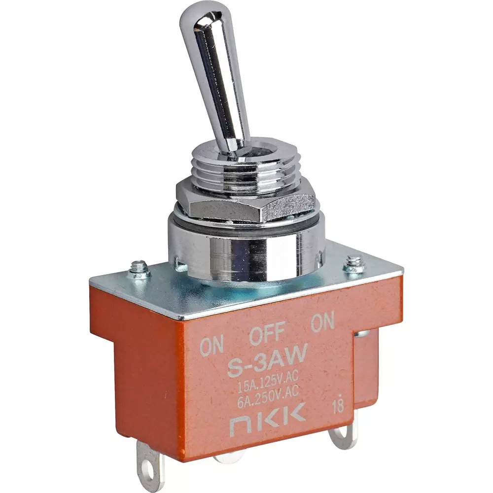 NKK SWITCHES Small Toggle Switch 1 Pole, S-3AW