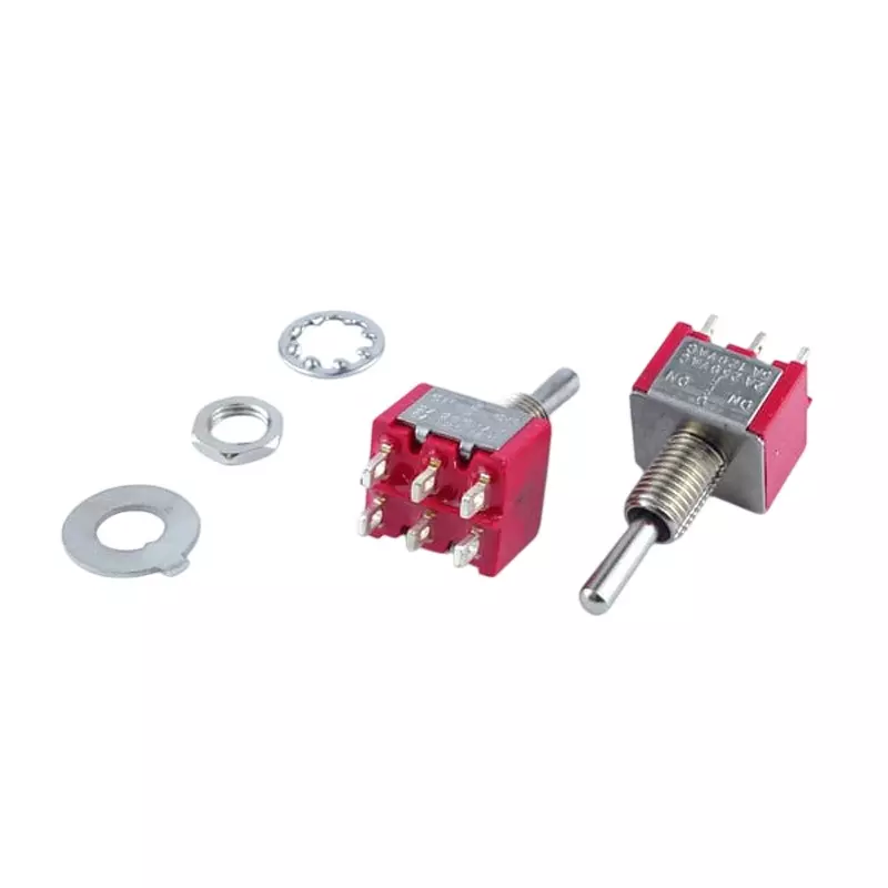 GB Toggle Switch Panel Mount DPDT (Double Pole Double Throw), GB-TSW-DPDT-NFN-P