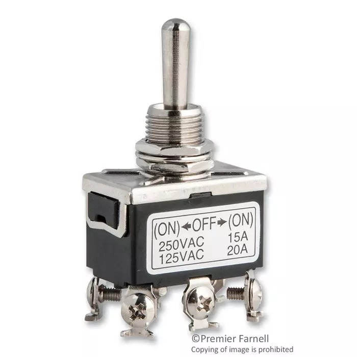 MULTICOMP PRO Toggle Switches SWITCH, TOGGLE, DPDT, 20A, 125V, SPC21174